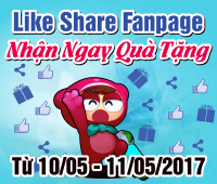 Like share fanpage - Nhận ngay quà tặng