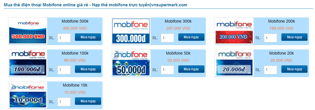 Có thể mua thẻ Mobifone bằng thẻ Game hay không?