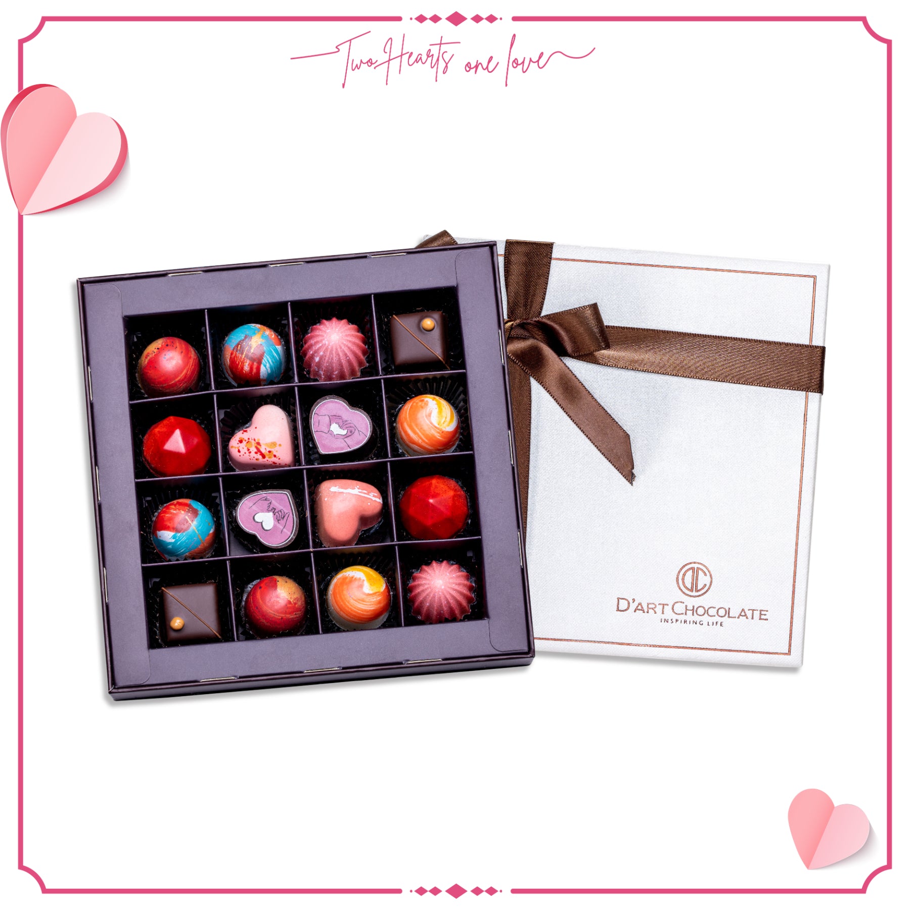 HỘP CHOCOLATE 16 VIÊN TƯƠI VALENTINE