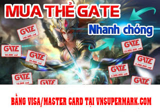 Mua thẻ Gate bằng Visa/Master card